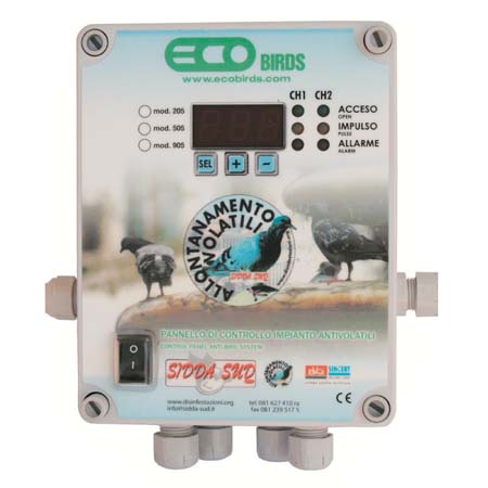 505P ECOBIRDS Centralina elettronica serie digitale per impianti fino a 500 mt cover personalizzata - Osd gruppo Ecotech srl - Allontanamento piccioni,disinfestazione,HACCP, roditori
